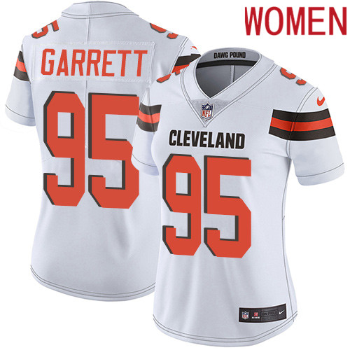 2019 Women Cleveland Browns #95 Garrett white Nike Vapor Untouchable Limited NFL Jersey->women nfl jersey->Women Jersey